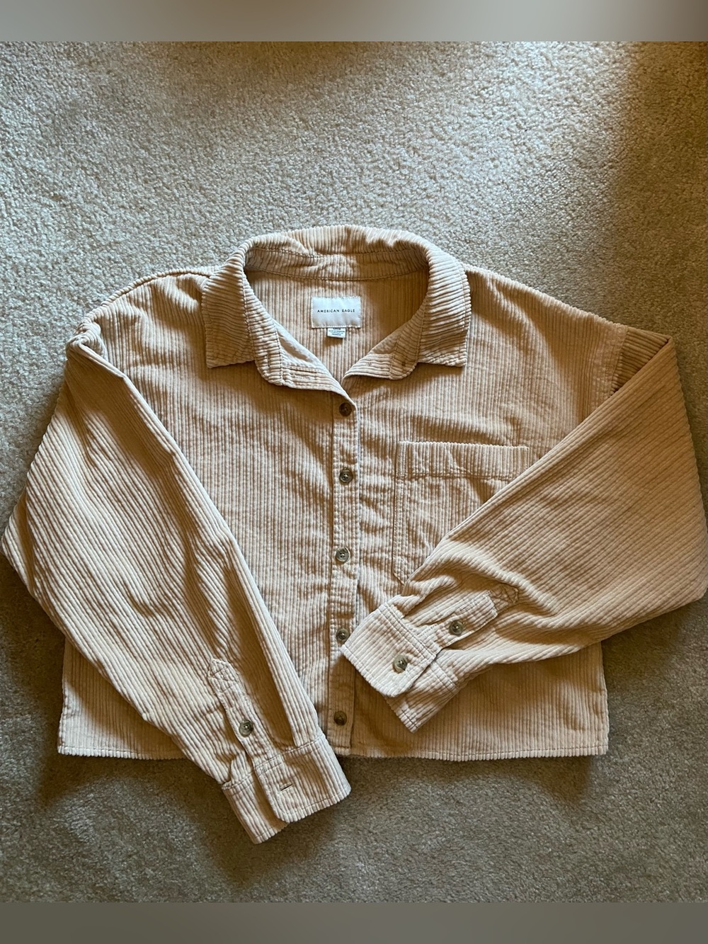 American Eagle Corduroy Button-Front Shirt Jacket